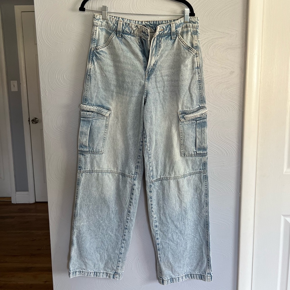 Light Wash Cargo Jeans